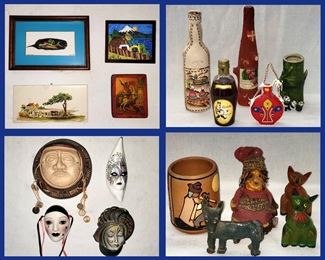Hand Painted Feather, Copper Art, Villeroy and Boch Tile, Cool Bottles, Small Masks and and More