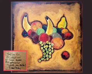 Mixed Media on Wood Showing Info on Back 