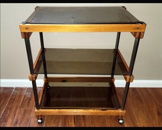 Nice Rolling Cart with Smoked Glass 