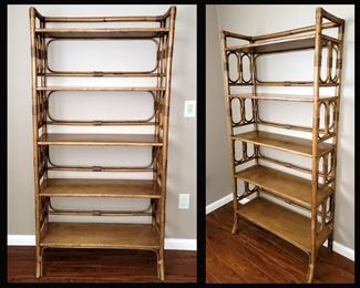 Pair of Matching Rattan Shelves
