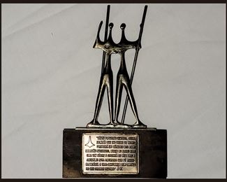 Small Statue with Partial Speech by Juscelino Kubitschek; President of Brazil 1956 to 1961