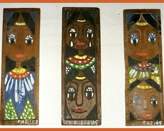 Signed Hand Painted Wooden Pcs 