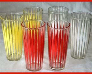 Tall Mid Century Modern Glass Tumblers