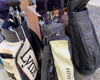 Only ladies golf set left.  Extra golf bags. 
Sold men’s golf club set. 