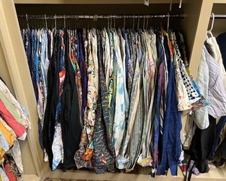 About 150 Robert Graham  shirts 3XL, only dry cleaned. Some rarely if ever worn, including a Rare Millennium Falcon Star Wars. Few leather jackets and sports coats. 