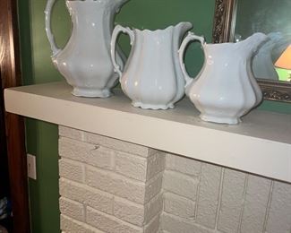 Embossed Design Ironstone Pitchers