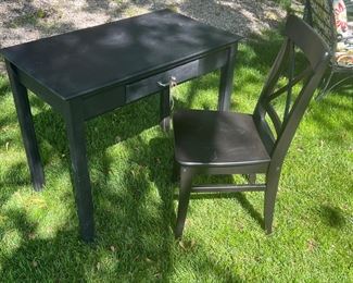 BLACK WOODEN DESK AND CHAIR
PERFECT SIZE FOR STUDENT