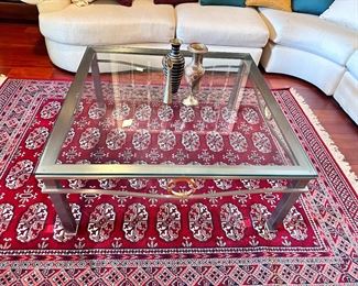 Modern neoclassical square coffee table.