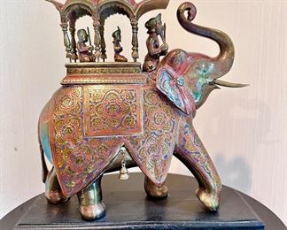 Large detailed brass elephant.