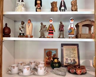 Souvenir figures from around the world.