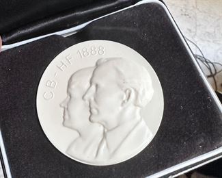Commemorative Clara Barton & Henry Ford medallion.