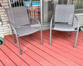 6 outdoor mesh chairs available.