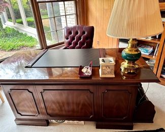 National Mt. Airy executive desk and leather chair.