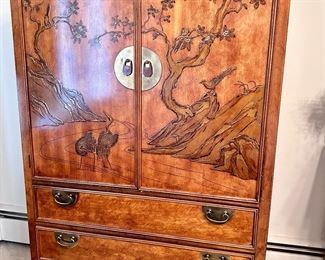 Gorgeous Asian inspired cabinet, it has a matching dresser also.