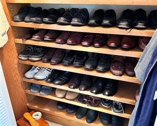 Men's shoe closet.