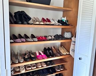 Women's shoe closet.
