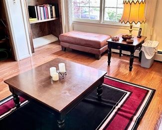 Wood coffee table & matching side table.