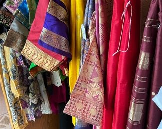 Saris in gorgeous embroidered silk.