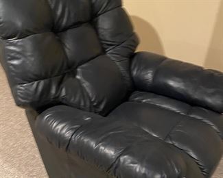 Nice comfortable black leather recliner