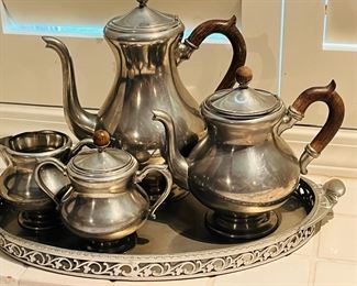 Royal Holland Pewter coffee/tea set (5 piece) by KMD Tiel