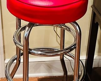 Double ring chrome bar stool
