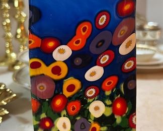 Mad Art hand blown colorful glass vase, very nice, perfect condition!