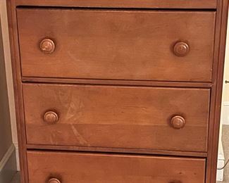 Vintage tall chest of drawers, solid oak
