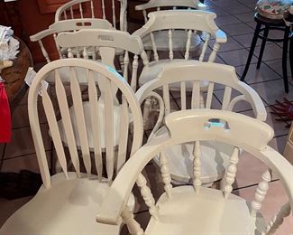 Eight dining chairs painted white @ $35 each. 
