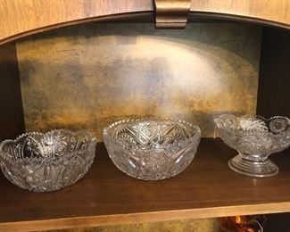 Vintage or antique crystal bowls.