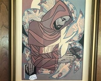 St. Francis of Assisi print by Victoria Broderick. Frame 22"x27".