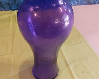 Amethyst Purple Candy Colored Stained Glass Vase