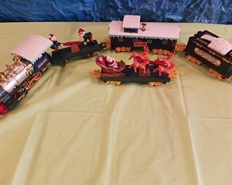 1992 North Pole Express Train Christmas Magic Toy State 3 Cars Santa Elves