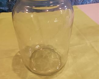 Gallon Glass Jar Metal Lid Refrigerator Pickles Vintage