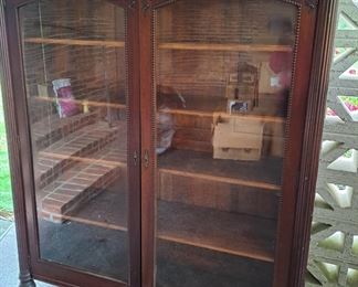 Antique French Mahogany Display Cabinet 