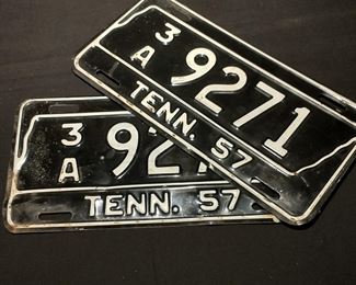1957 Tn. License Plate Match Set