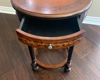 Bombay Round Side Table with Drawer