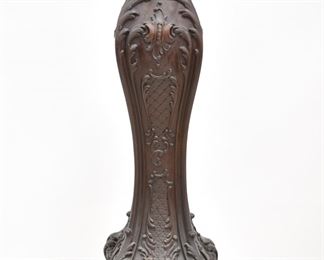 ANTIQUE CARVED MAHOGANY PEDESTAL 