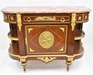 BRONZE MOUNTED MARBLE TOP COMMODE 