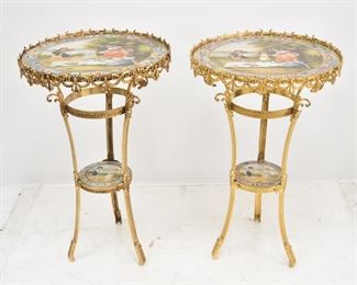 (Pr) LIMOGES BRONZE MOUNTED PORCELAIN TABLES 