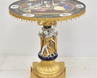 BRONZE & PORCELAIN TABLE 