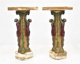 (Pr) P. SEGA ART DECO COLD PAINTED SPELTER TABLES 