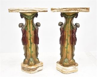 (Pr) P. SEGA ART DECO COLD PAINTED SPELTER TABLES 