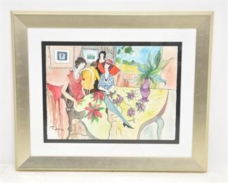 ITZCHAK TARKAY WATERCOLOR 