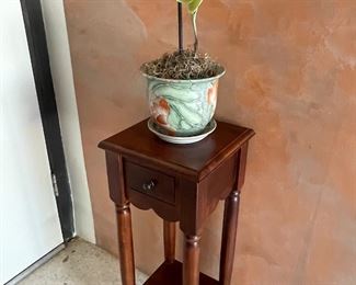 SMALL PLANT STAND W/ DRAWER...