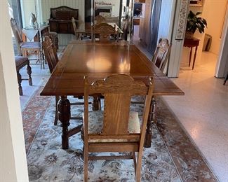 Another angle on dining room set with leaves out...