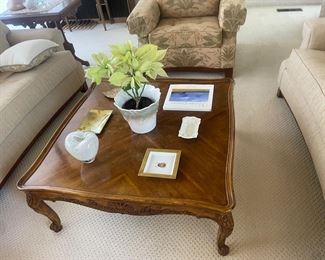 Henredon parquet vintage coffee table...