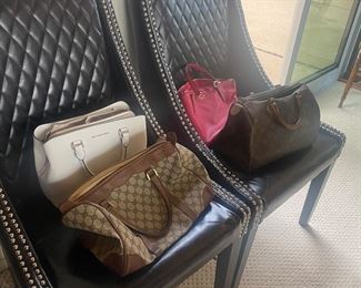 Black leather & studded chairs -- priced to move!