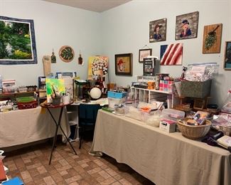 This is the art room! full of paint, inks, and markers of every kind