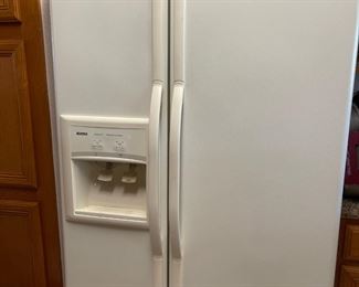 The Kenmore side by side white fridge