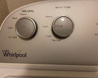 Whirlpool washer control panel